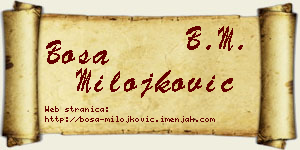 Bosa Milojković vizit kartica